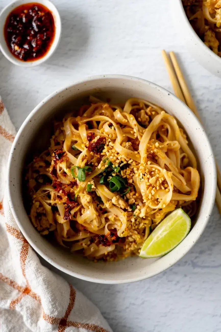 Creamy Coconut Peanut Noodles Serving
